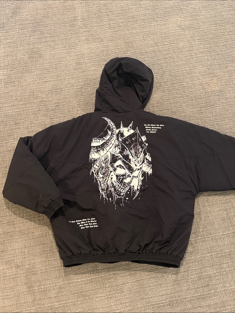 Darc Sport Black Hooded Windbreaker with White Graphic Back